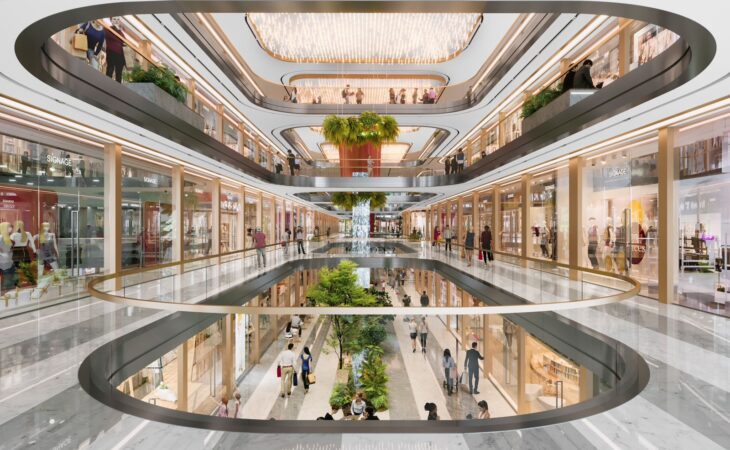 Interior of Elan Imperial showcasing ultra-luxury retail spaces and dynamic design